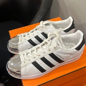 limited edition, women’s Adidas, white and black tennis sneaker